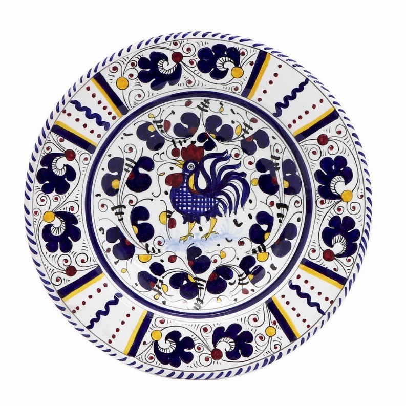 ORVIETO ROOSTER: Salad Plate - 8 DIAM. (Dimensions measured in Inches)BlueSalad Plate