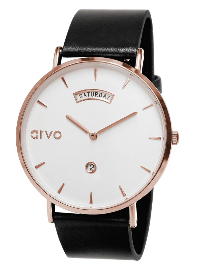 Arvo Awristacrat Watch - RoseBlack Leather