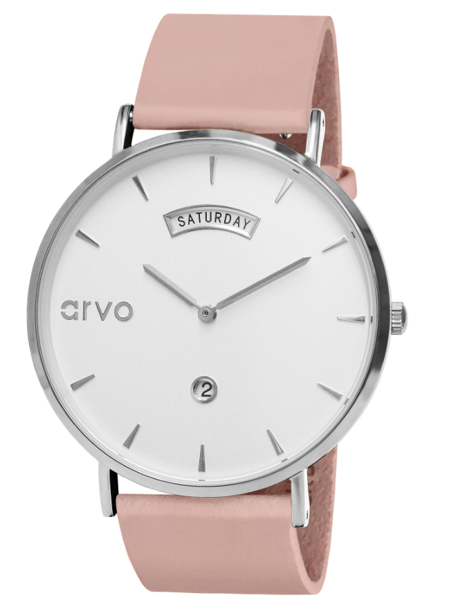 Arvo Awristacrat Watch - SilverBlush Leather