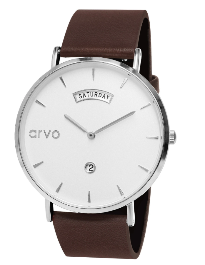 Arvo Awristacrat Watch - SilverSaddle Leather