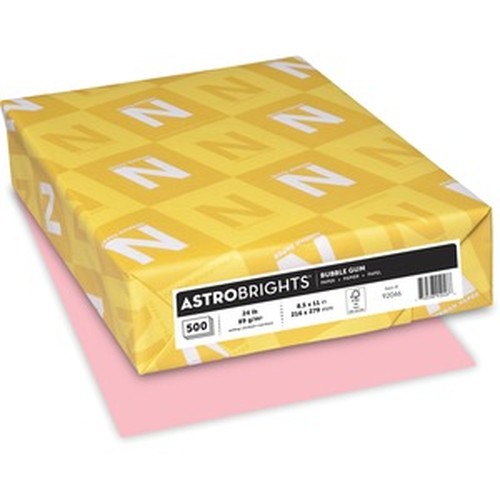 Astrobrights Colored Paper - Pink - Letter - 8 1/2" x 11" - 24 lb Basis Weight - 500 / Ream - Heavyweight, Acid-free, Lignin-fre
