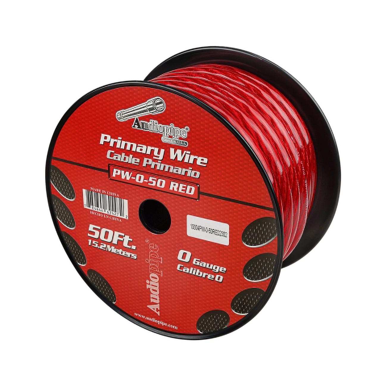 Audiopipe Power Wire 0 Gauge 50 Foot  Red