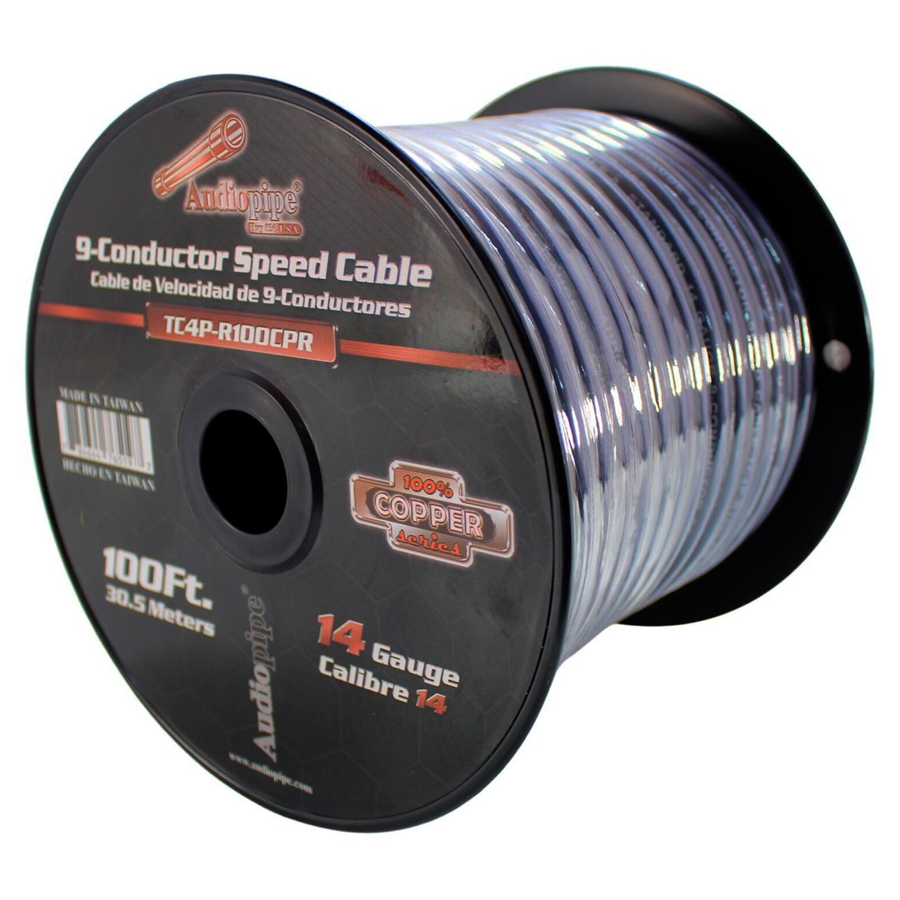 Audiopipe 100% Copper 9-Conductor Speed Cable - 100 Ft