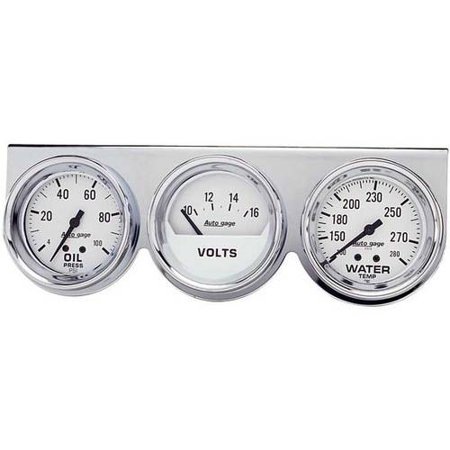 2-5/8IN 3 GAUGE CONSOLE, OIL/WATER/VOLT, CHROME