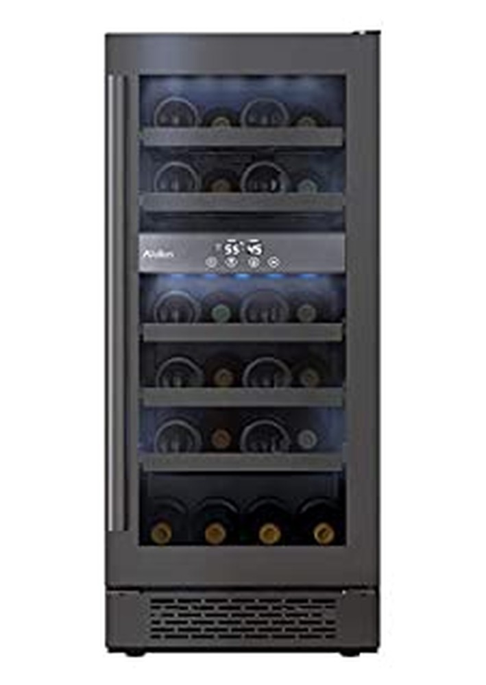 23 Bottle 15 In Built-In Black Stainless Dual Zone Wine Cooler