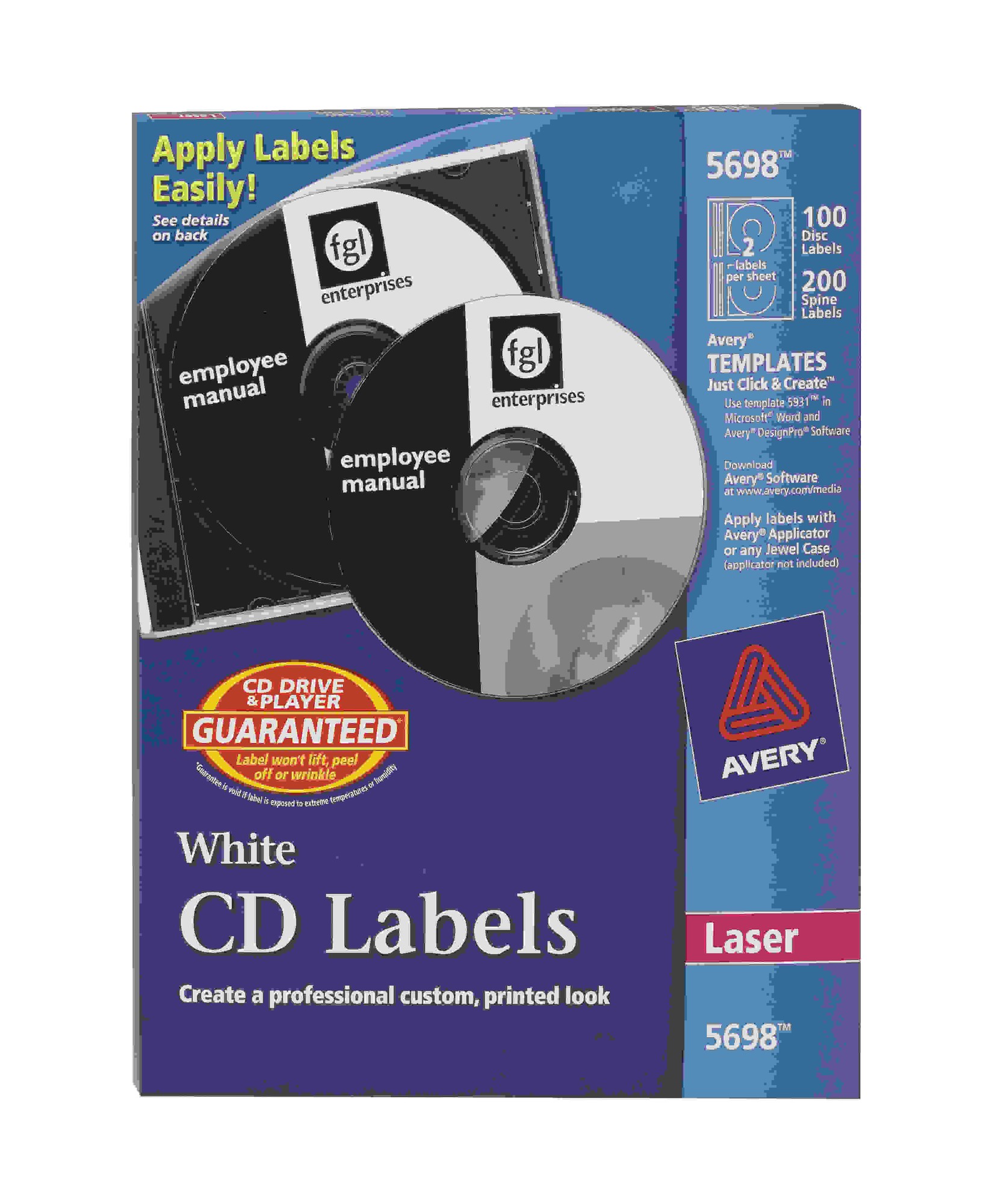 Avery Optical Disc Label - 100 / Pack