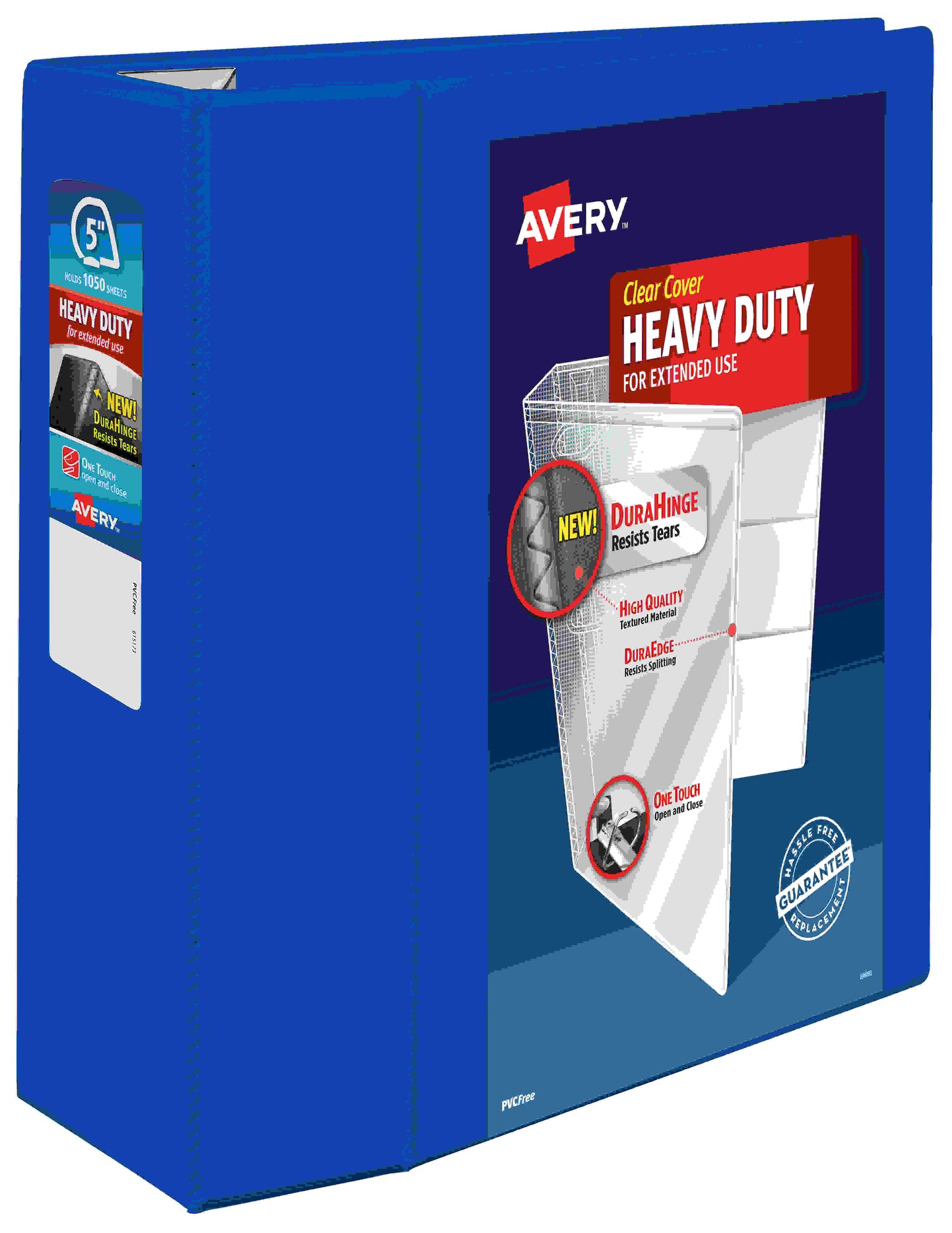 Avery Heavy-Duty View Pacific Blue 5" Binder (79817) - Avery Heavy-Duty View 3 Ring Binder, 5" One Touch EZD Ring