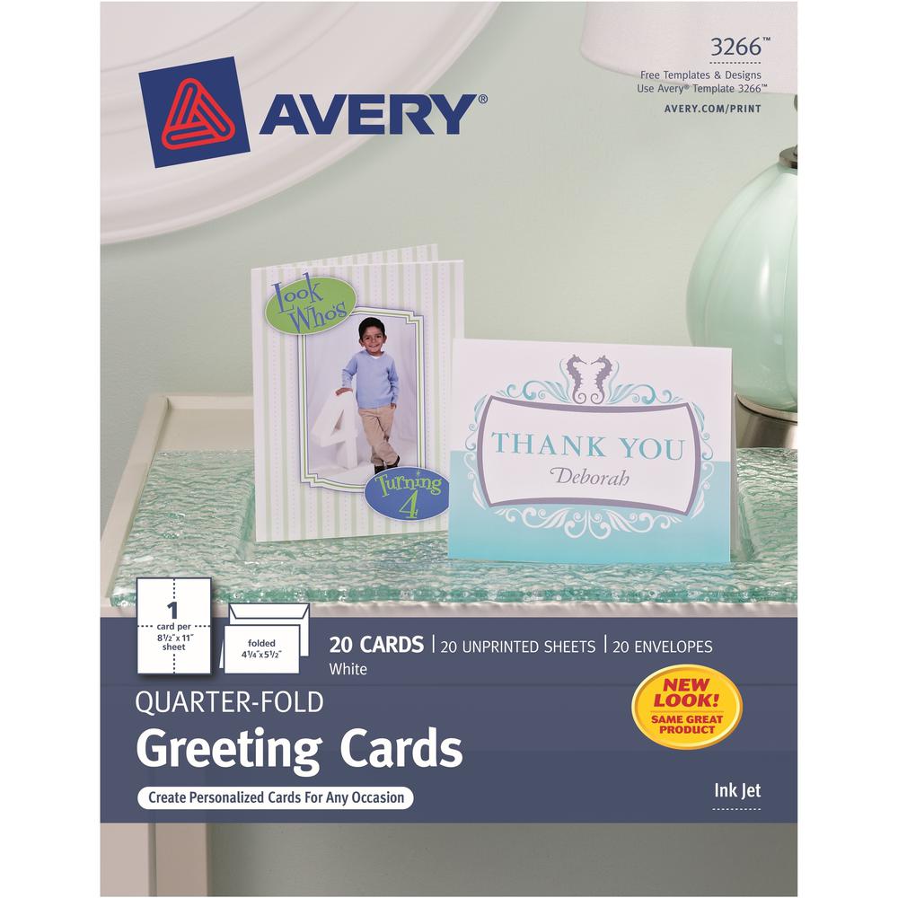 Avery Greeting Cards - 97 Brightness4 1/4" x 5 1/2" - Matte - 20 / Pack - FSC Mix - Heavyweight