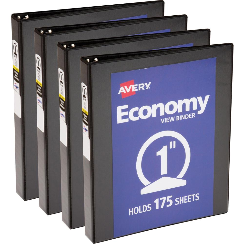Avery Economy View Binder - 1" Binder Capacity - Letter - 8 1/2" x 11" Sheet Size - 175 Sheet Capacity - 3 x Round Ring Fas