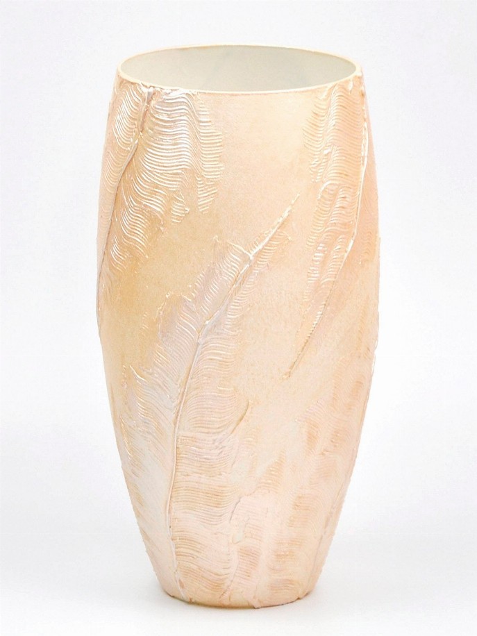 Handpainted glass vase - 12 inch Yellow Style #1