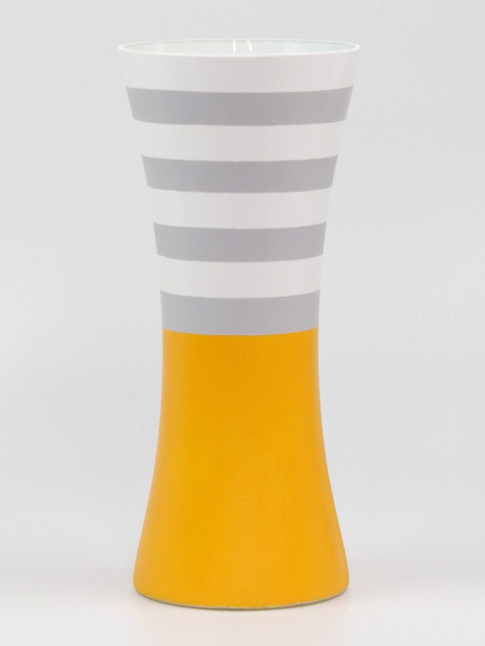 Handpainted glass vase - 12 inch Yellow Style #2