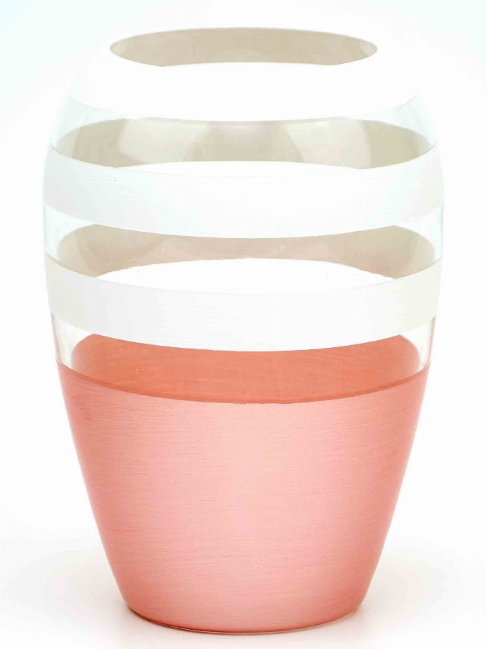 Handpainted glass vase - 6 inch Rose