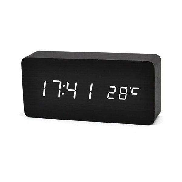 Baldr CL0929BW1 Black Digital Wooden Alarm Clock Appears