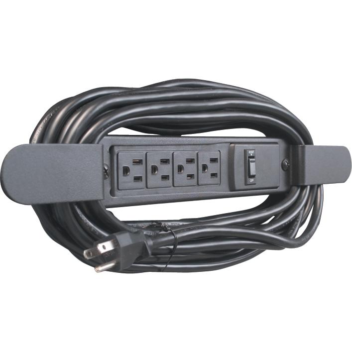 4 Outlet Electrical W/ 25' Cord & Cord Winder
