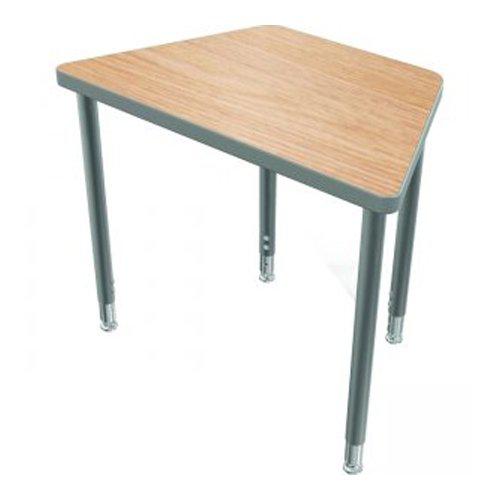 Snap Desk Configurable Student Desking  - Large Trap - Fusion Maple Top Surface And Black Edgeband - Black Horseshoe Legs - No B