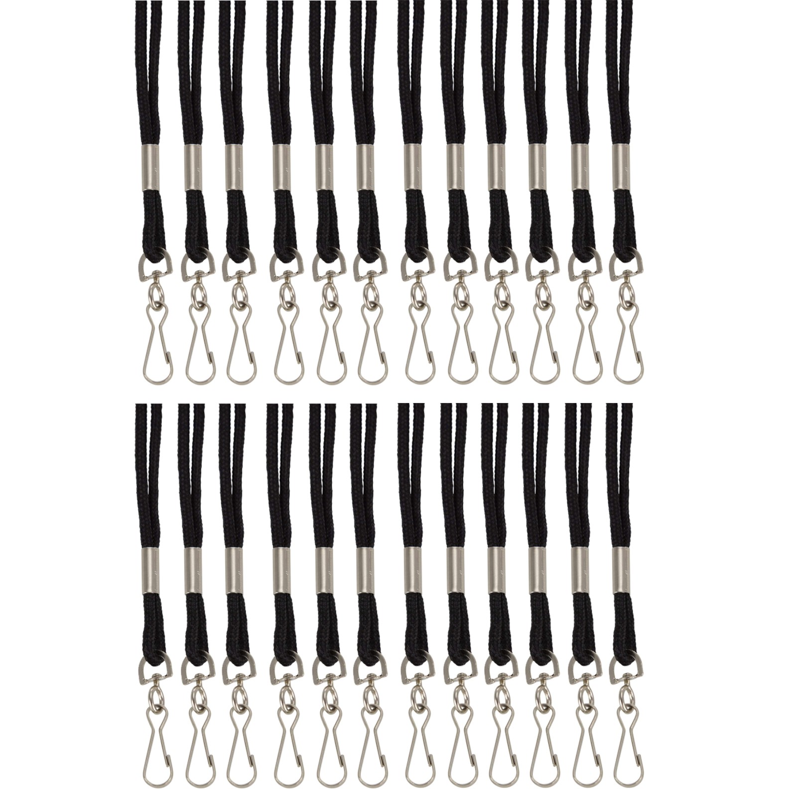 Standard Lanyard Hook Rope Style, Black, Pack of 24