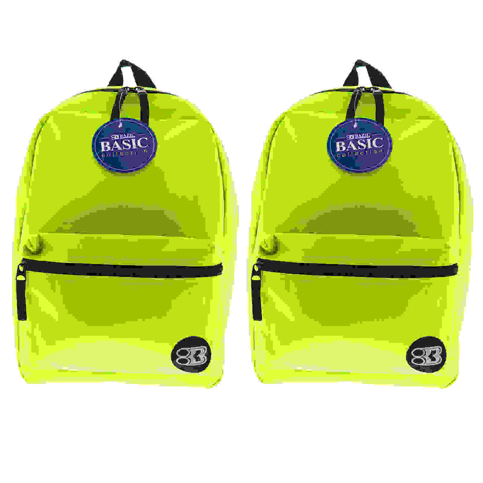 Basic Backpack, 16", Lime Green, Pack of 2