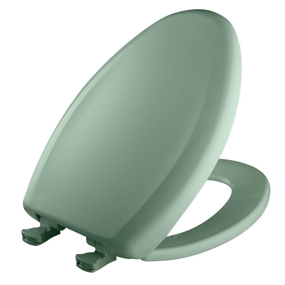 Elongated Bowl Closed Front Plastic SEAT With Cover Seafoam Green