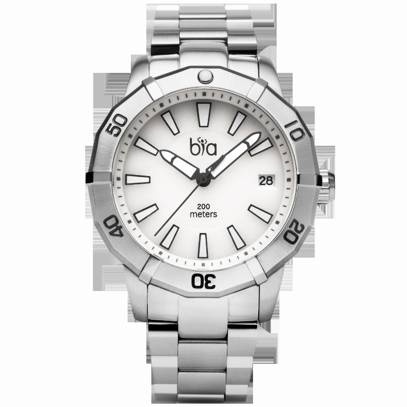 Bia Rosie Dive - one size - 38MMSS CASE/WHITE DIAL/SS LINK BRACELETB2011