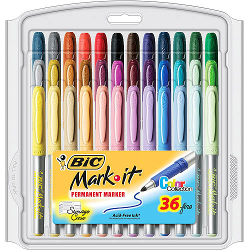 Mark-it Permanent Markers, Fine Point, Assorted Color, Pack of 36