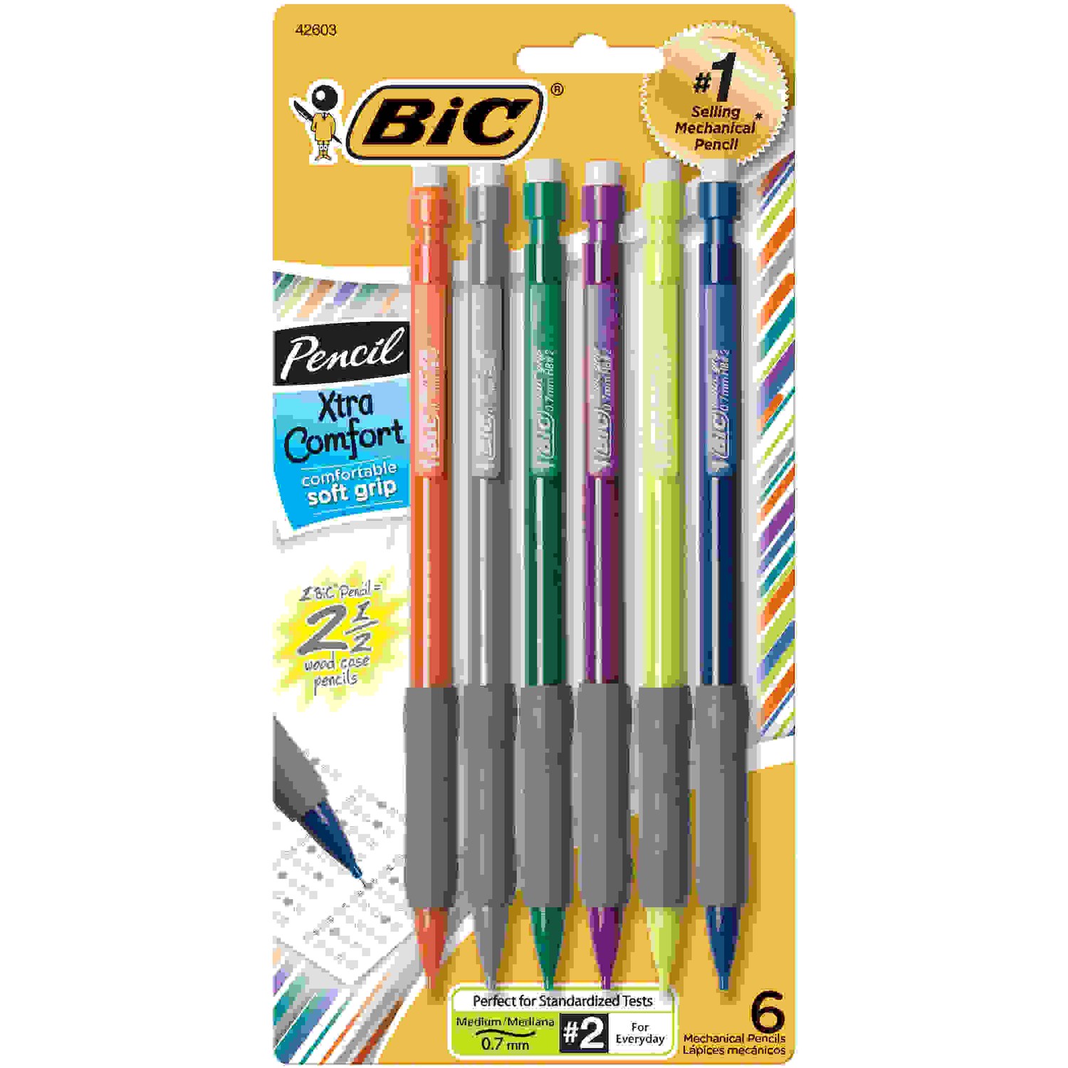 Matic Grip Mechanical Pencils, 0.7mm, Pack of 6