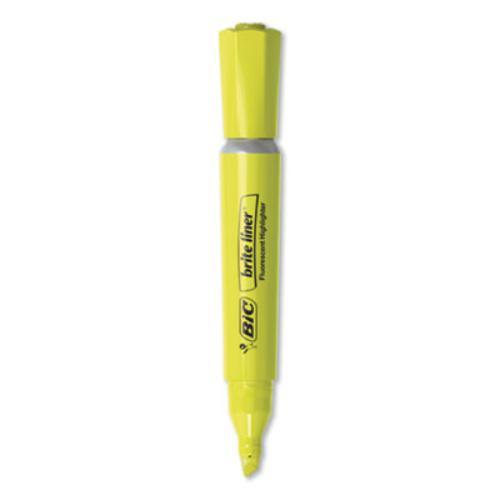 BIC Brite Liner Tank Highlighter - Fine Marker Point - Chisel Marker Point Style - Yellow - 36 / Pack