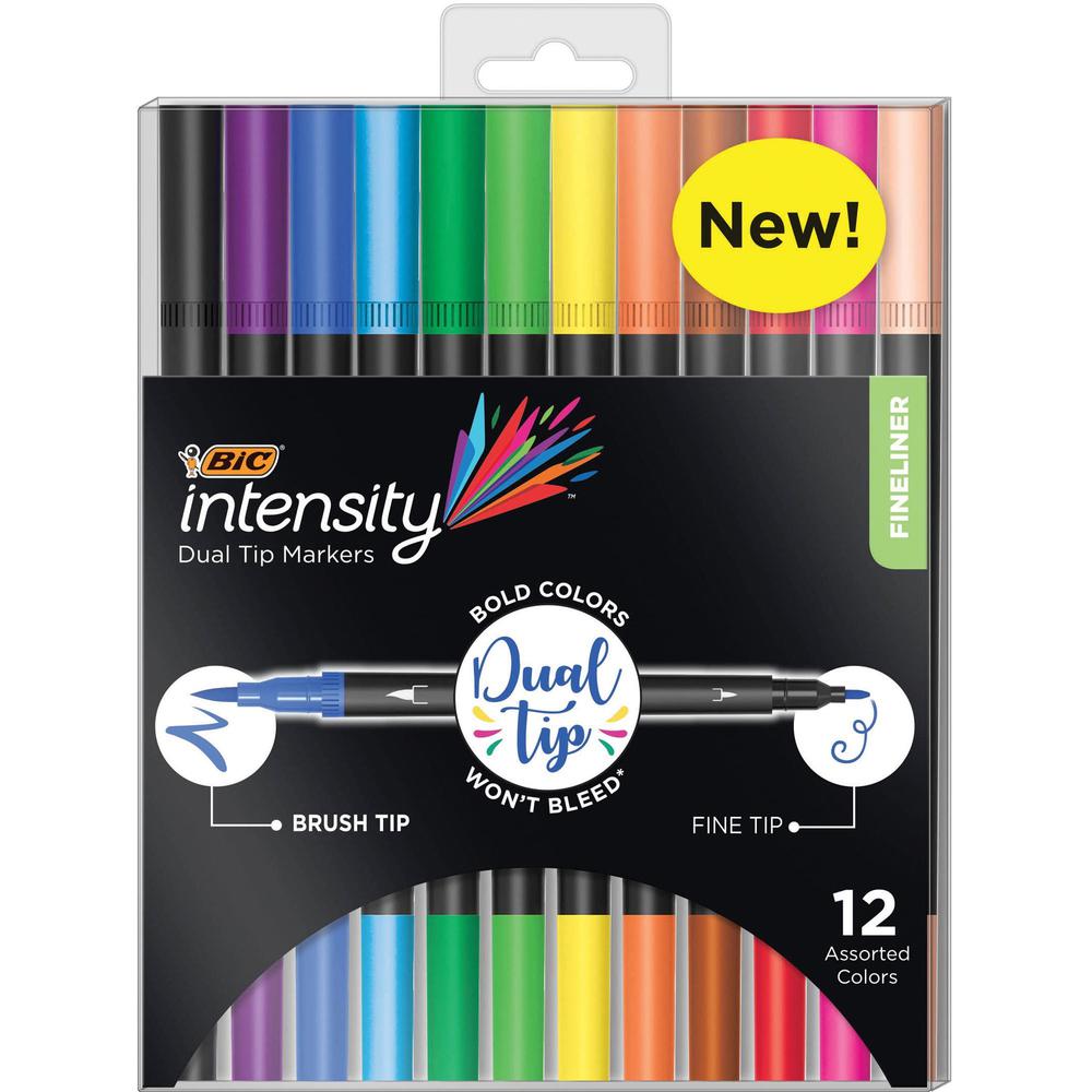 BIC Intensity Marker - Assorted Water Based Ink - 12 Pack
