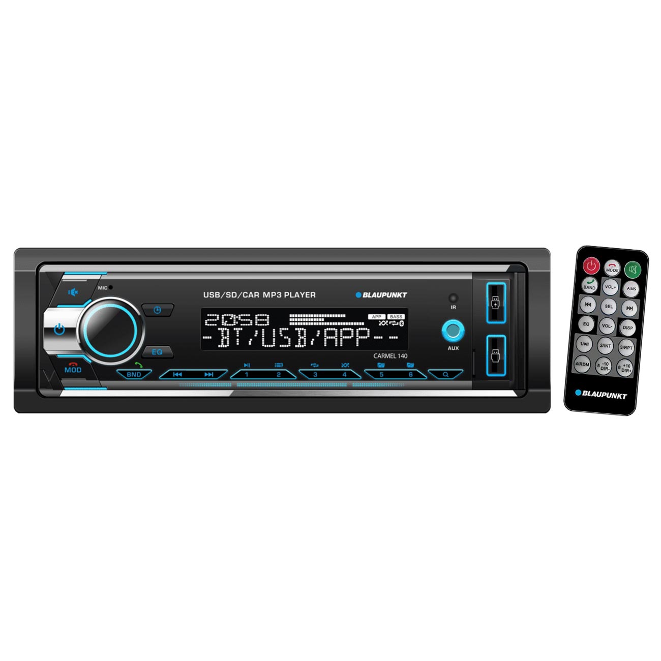 Blaupunkt Detachable Face Mechless AM/FM Receiver with Bluetooth USB/SD Inputs & Remote