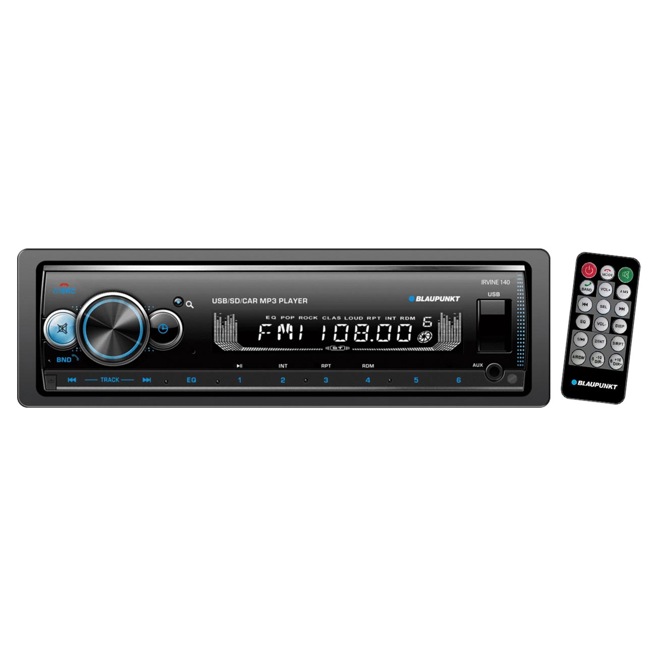 Blaupunkt Detachable Face Mechless AM/FM Receiver with Bluetooth USB/SD Inputs & Remote