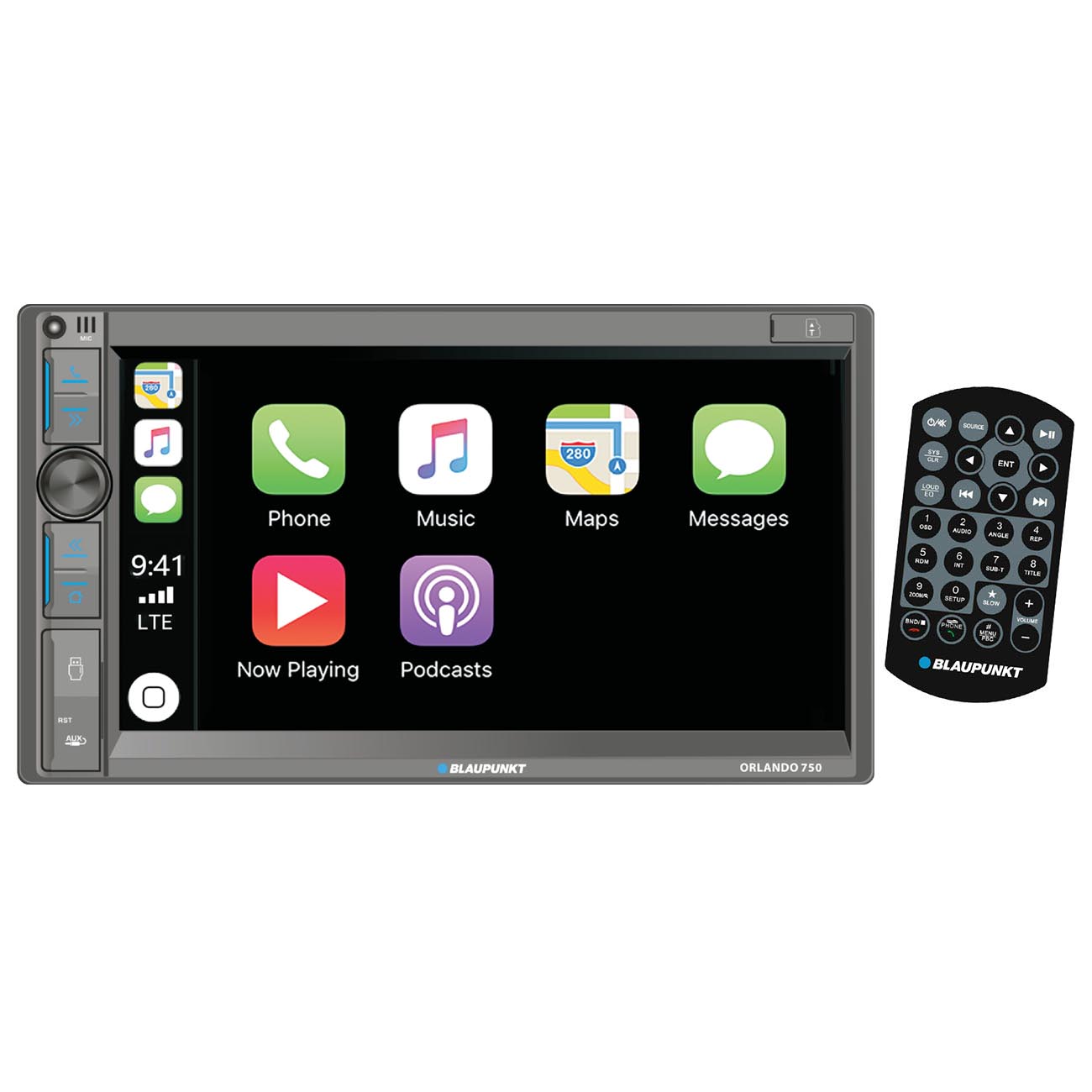 Blaupunkt 6.95" Double DIN Mechless Receiver with Wireless Apple CarPlay / Android Auto & Bluetooth
