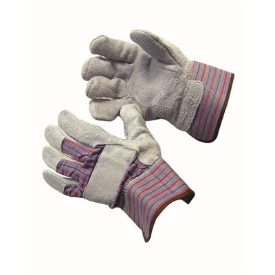 Leather Palm Gloves - Large (12 Pair/Pkg)