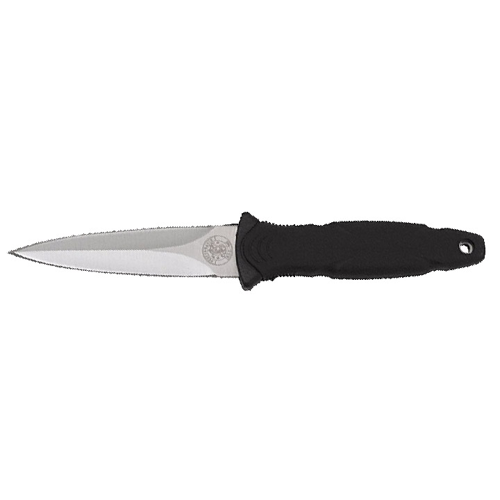 S&W Stainless Steel Fixed Blade Knife with False Edge Blade and TPR Handle