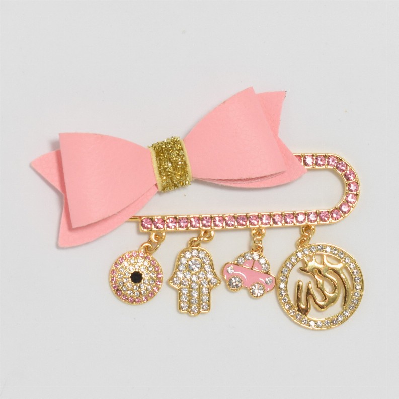 Baby Pins - Allah Pink BowPin for girls