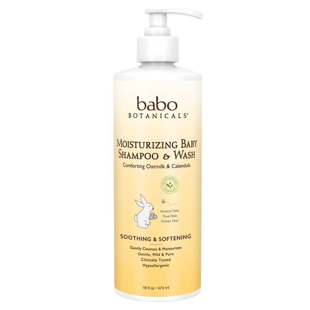 Babo Botanicals Baby Shampoo and Wash Moisturizing Oatmilk 16 oz