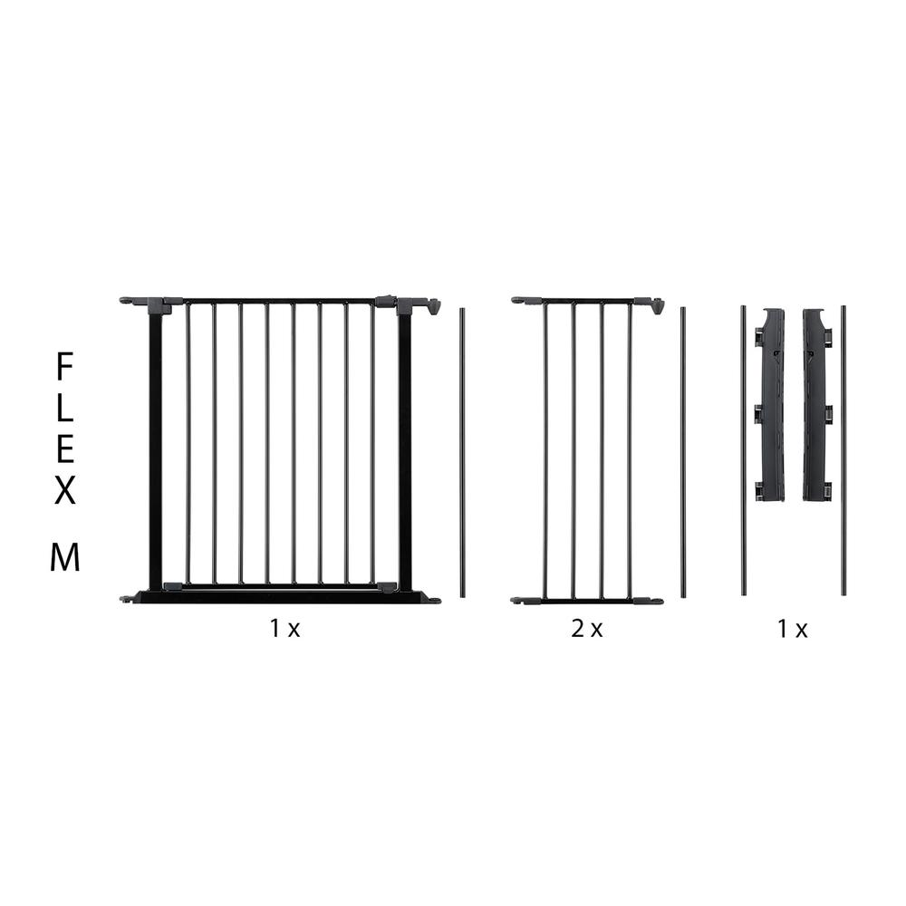 Flex M Safety Gate 35.4" - 57.5", Black