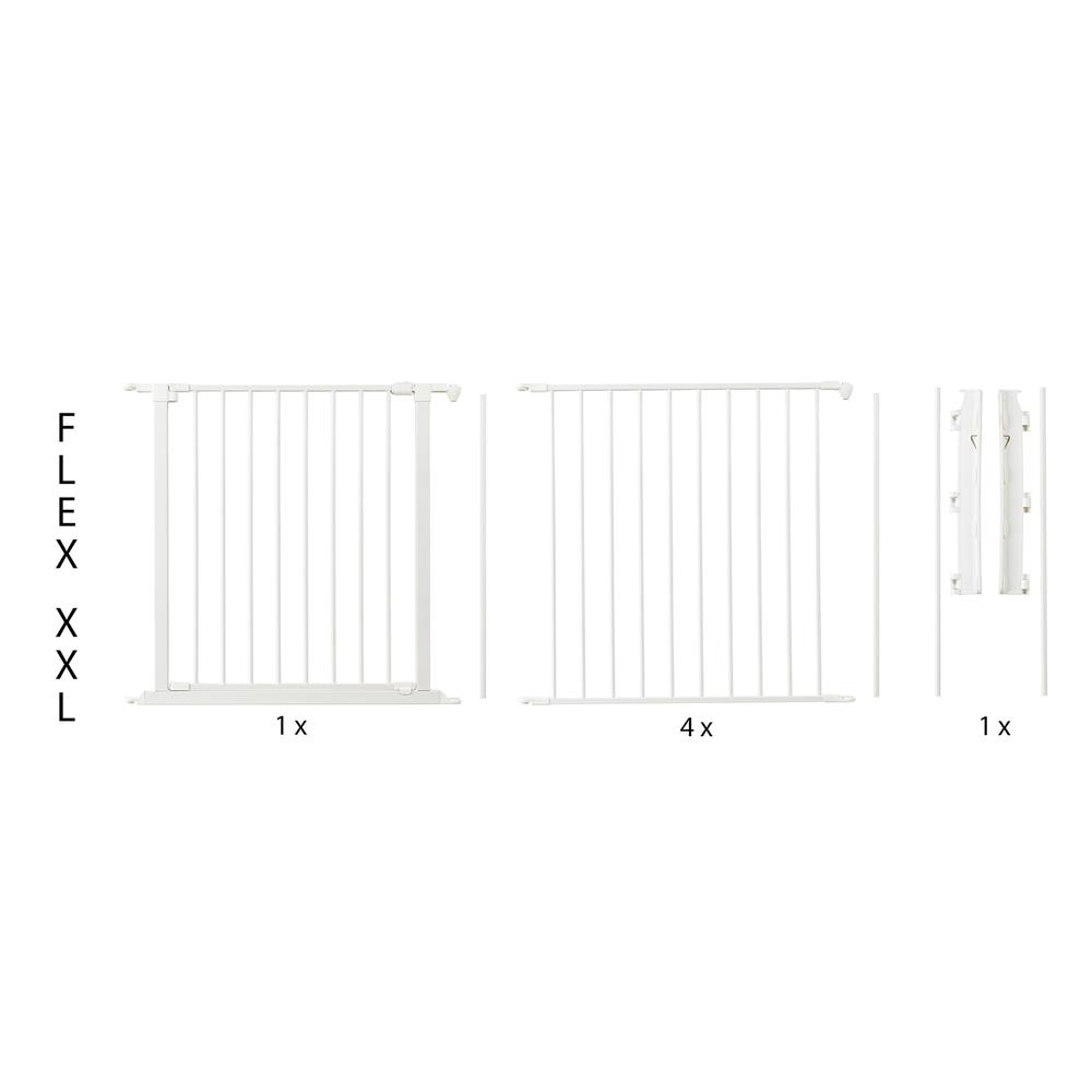 Flex XXL Room Divider Safety Gate, Play Space 35.4" - 138", White