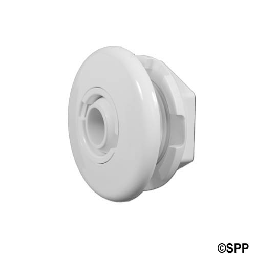 Wall Fitting Assembly, Jet, HydroAir Micro-Jet, 2-1/2" Face, White w/ Lock Nut