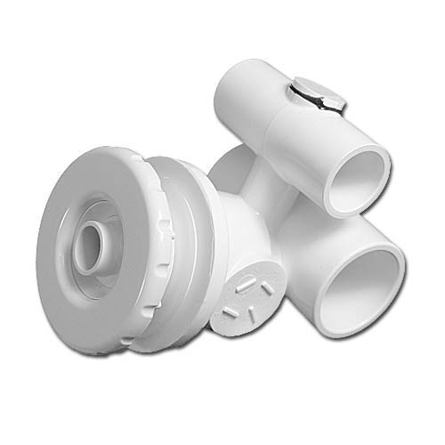Jet Assembly, HydroAir Micro Magna, Tee Body, 1"S Water x 1/2"S Air, White