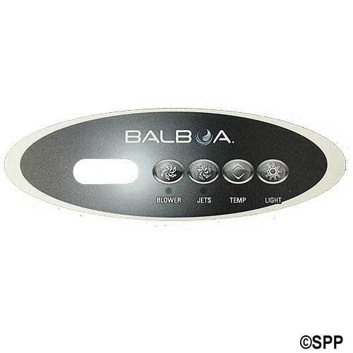 Overlay, Spaside, Balboa MVP/VL240, 4-Button, Blower-Jets-Temp-Light, For 53643