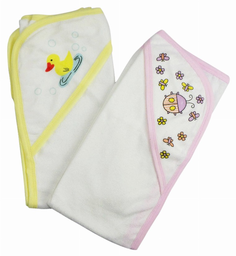 Bambini Infant Hooded Bath Towel (Pack of 2) - One Size Pink / Yellow1