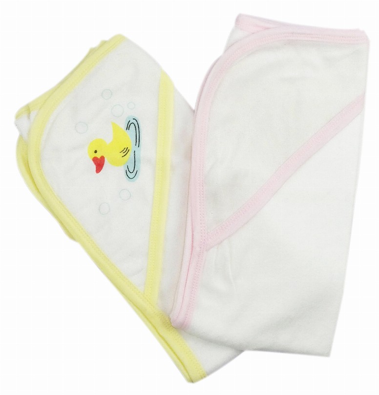 Bambini Infant Hooded Bath Towel (Pack of 2) - One Size Pink / Yellow2