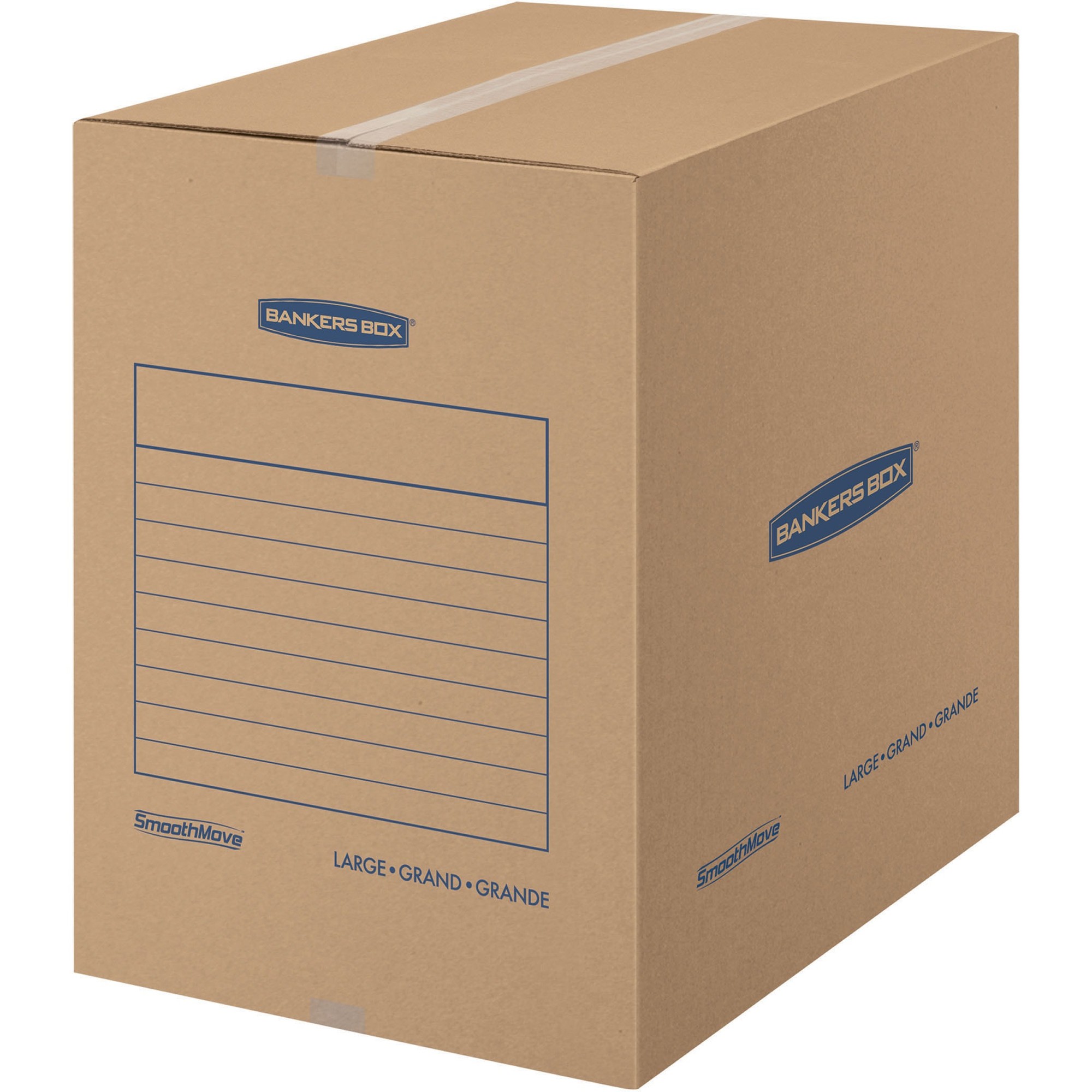 Fellowes SmoothMove Basic Large Moving Boxes - Internal Dimensions: 18" Width x 18" Depth x 24" Height - External Dimensions: 18