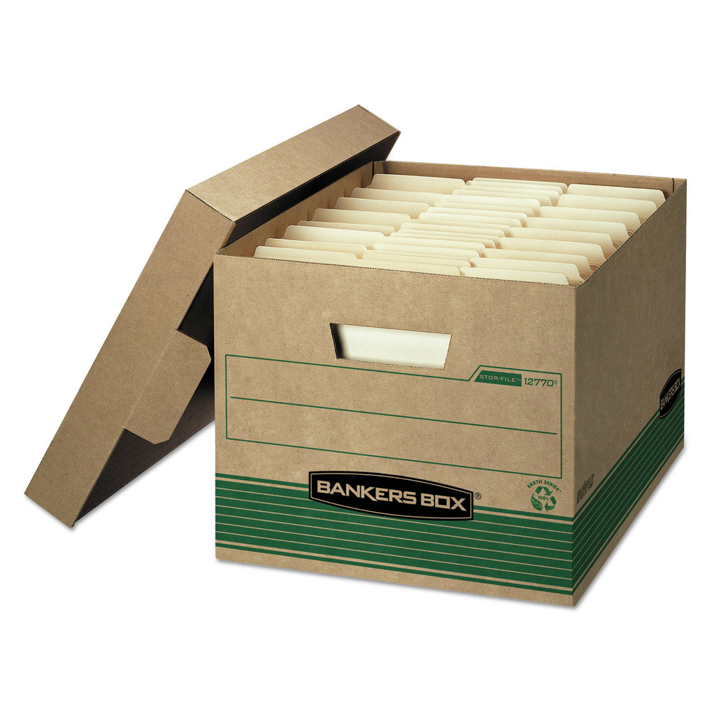 Bankers Box STOR/FILE Recycled File Storage Box - Internal Dimensions: 12" Width x 15" Depth x 10" Height - External Dimensions: