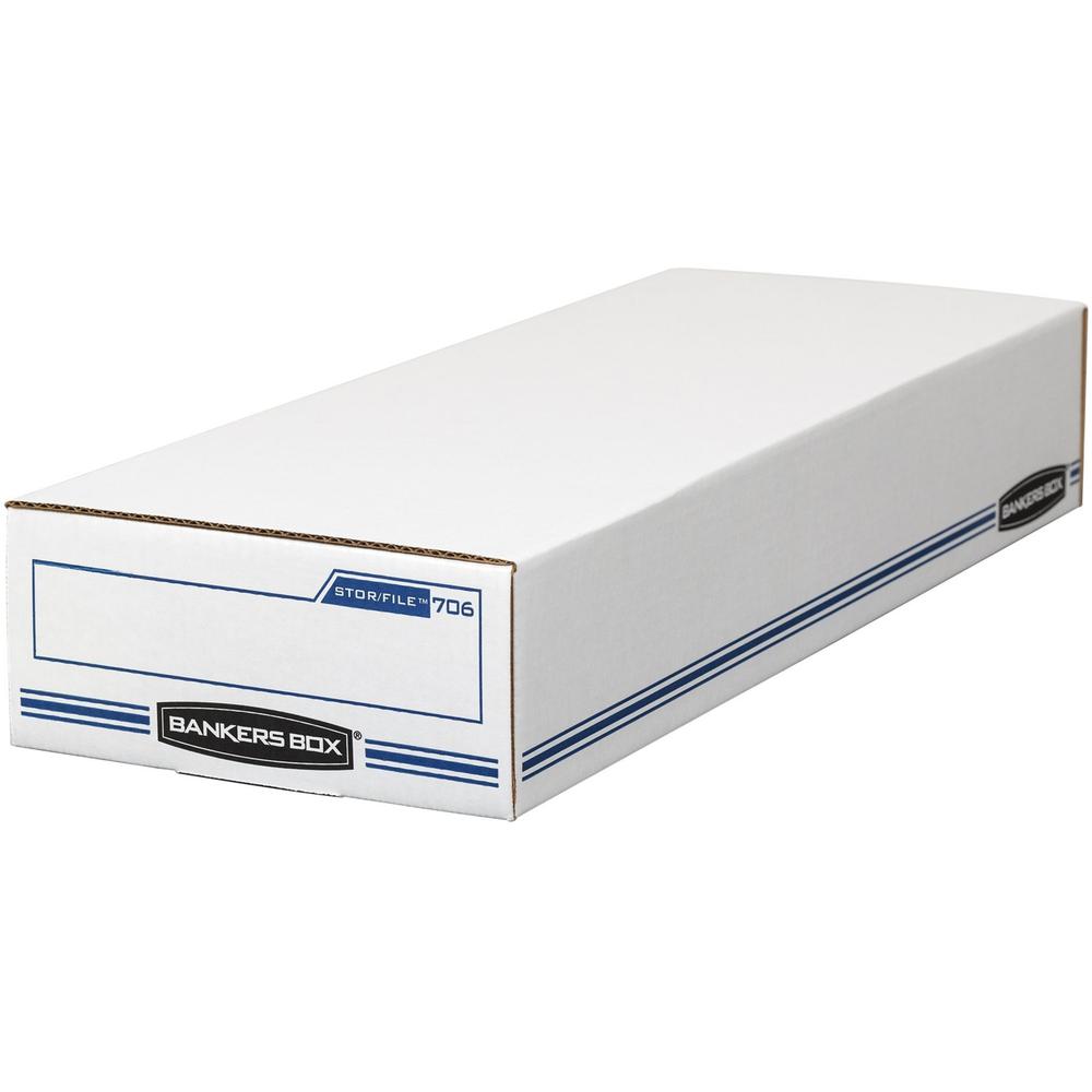 Bankers Box STOR/FILE Check Storage Boxes - Internal Dimensions: 9" Width x 24" Depth x 4" Height - External Dimensions: 9.3" Wi