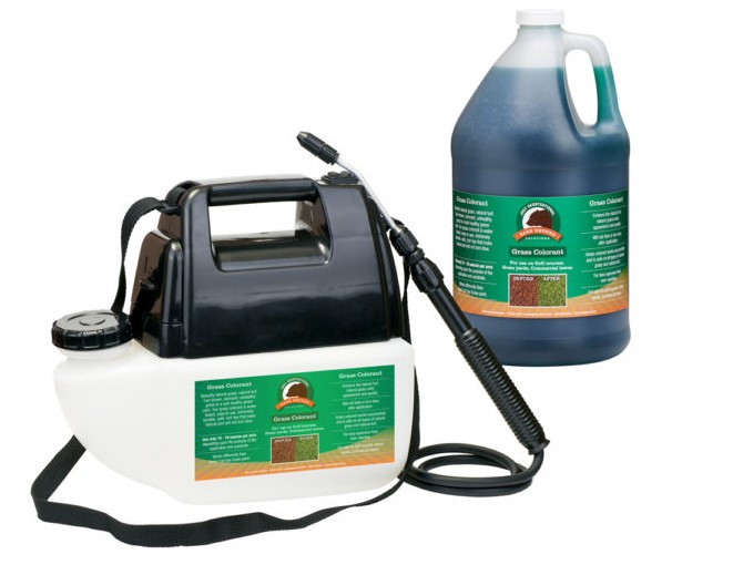 Just Scentsational Green Up Grass Colorant with a Battery Powered Gallon Sprayer
