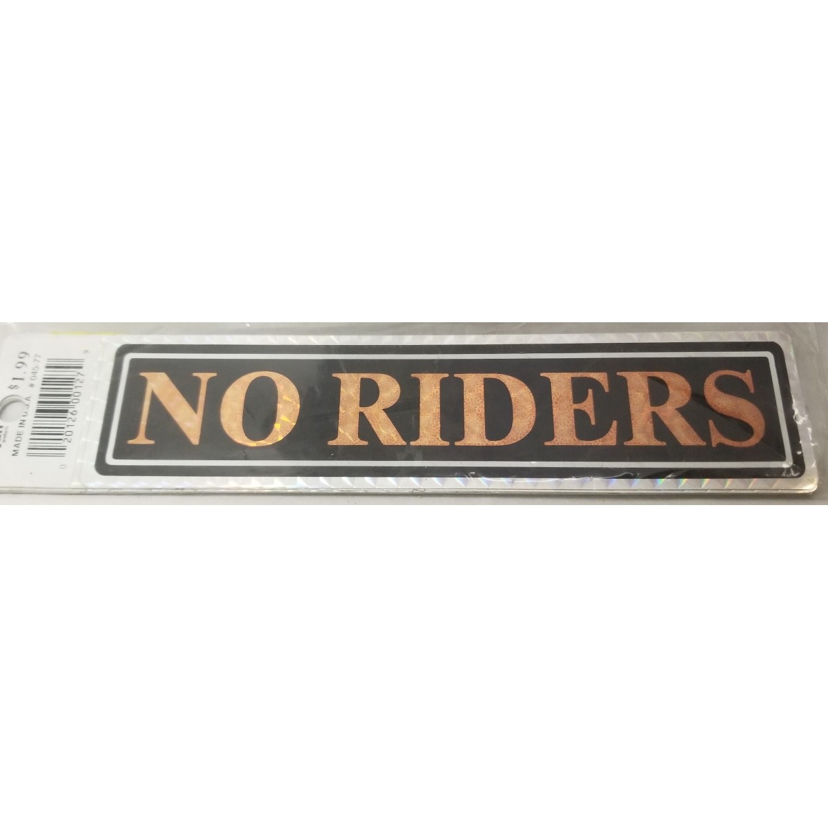 No Rider Gold Truck Sign 12/Pk