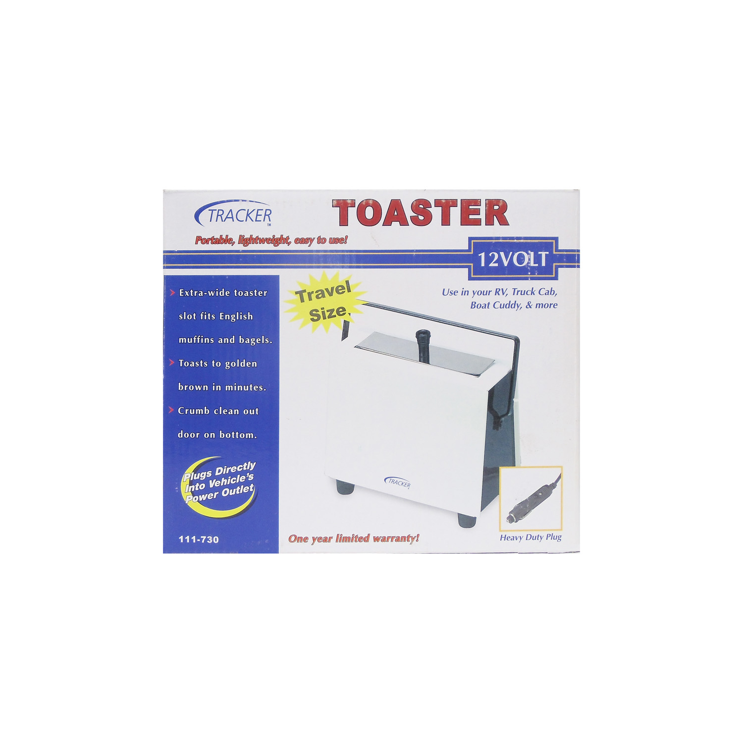 Toastmaster - 12 Volt Travel Size Toaster With Extra Wide Slot For Toasting Bread English Muffins & Bagels