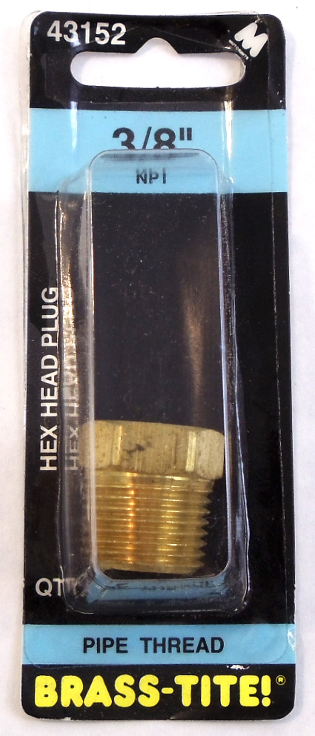 3/8" Hex Head Plug (Brass)