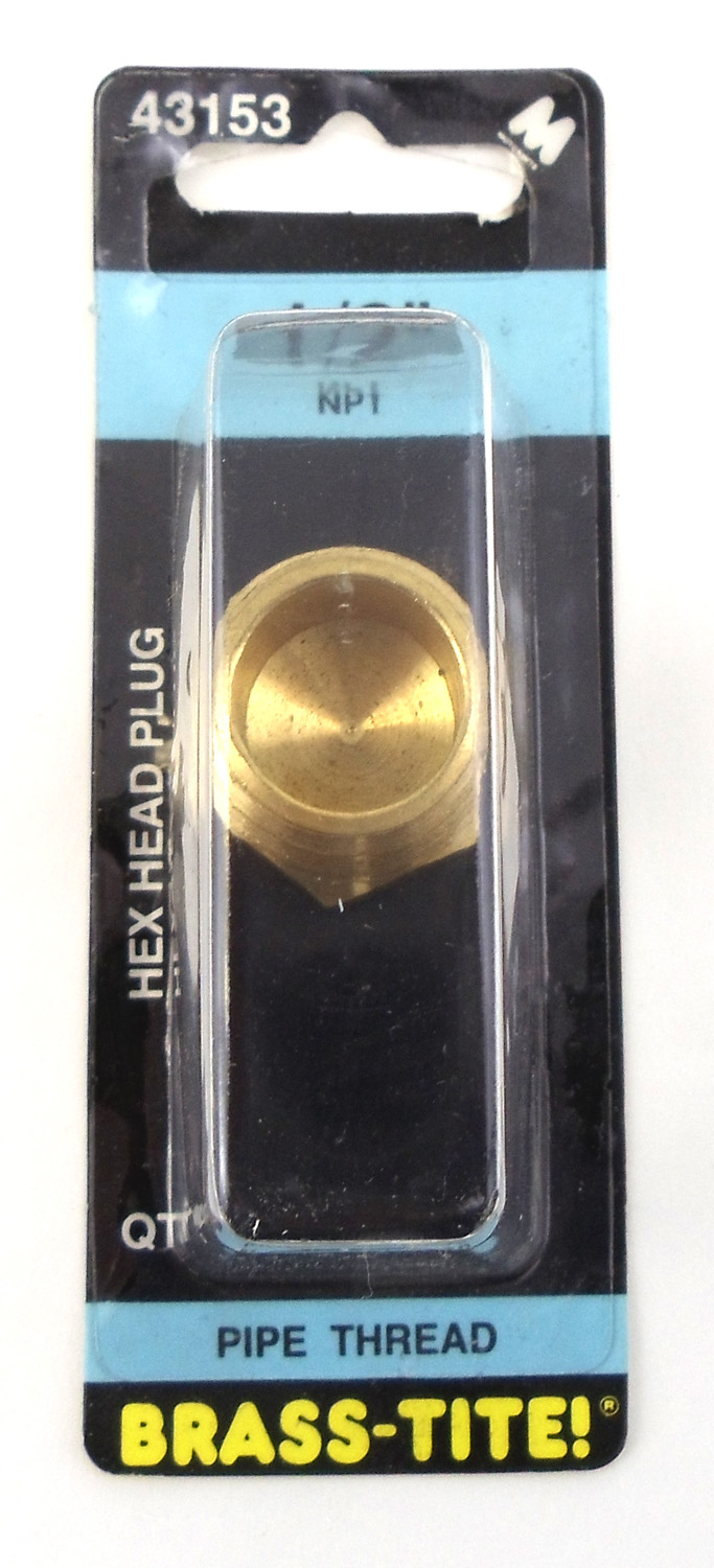 1/2" Hex Head Plug (Brass)