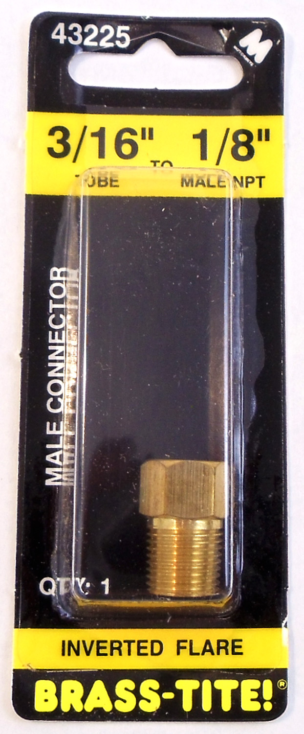 3/16" To 1/8" Inverted Flare Connector (Brass)